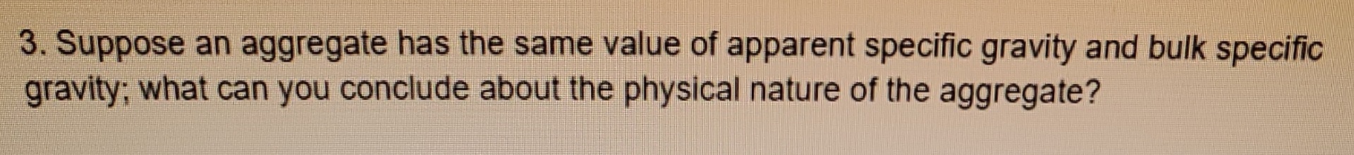 Suppose an aggregate has the same value of