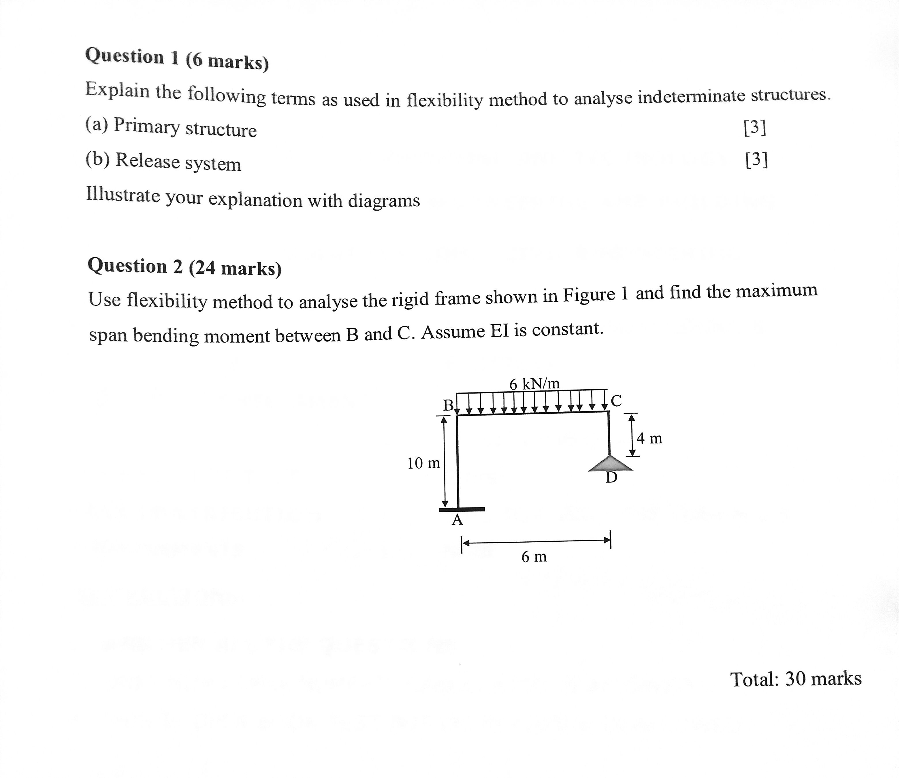 Question 1 ( 6 marks ) Explain the following
