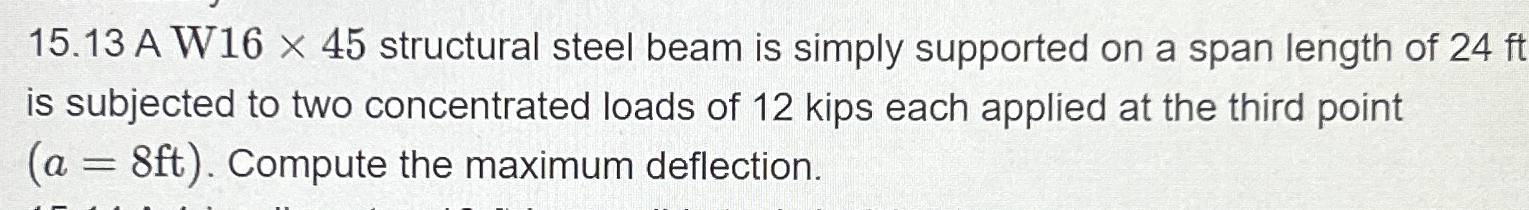 1 5 . 1 3 A W 1 6 4 5 structural steel beam is