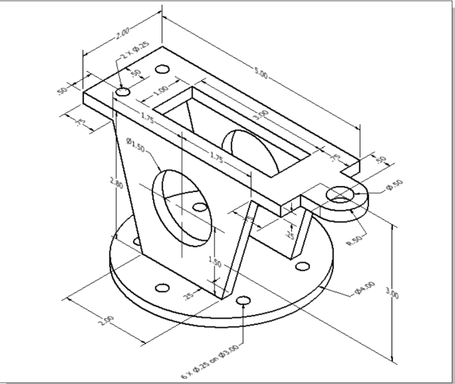 Autocad 3 view drawings.