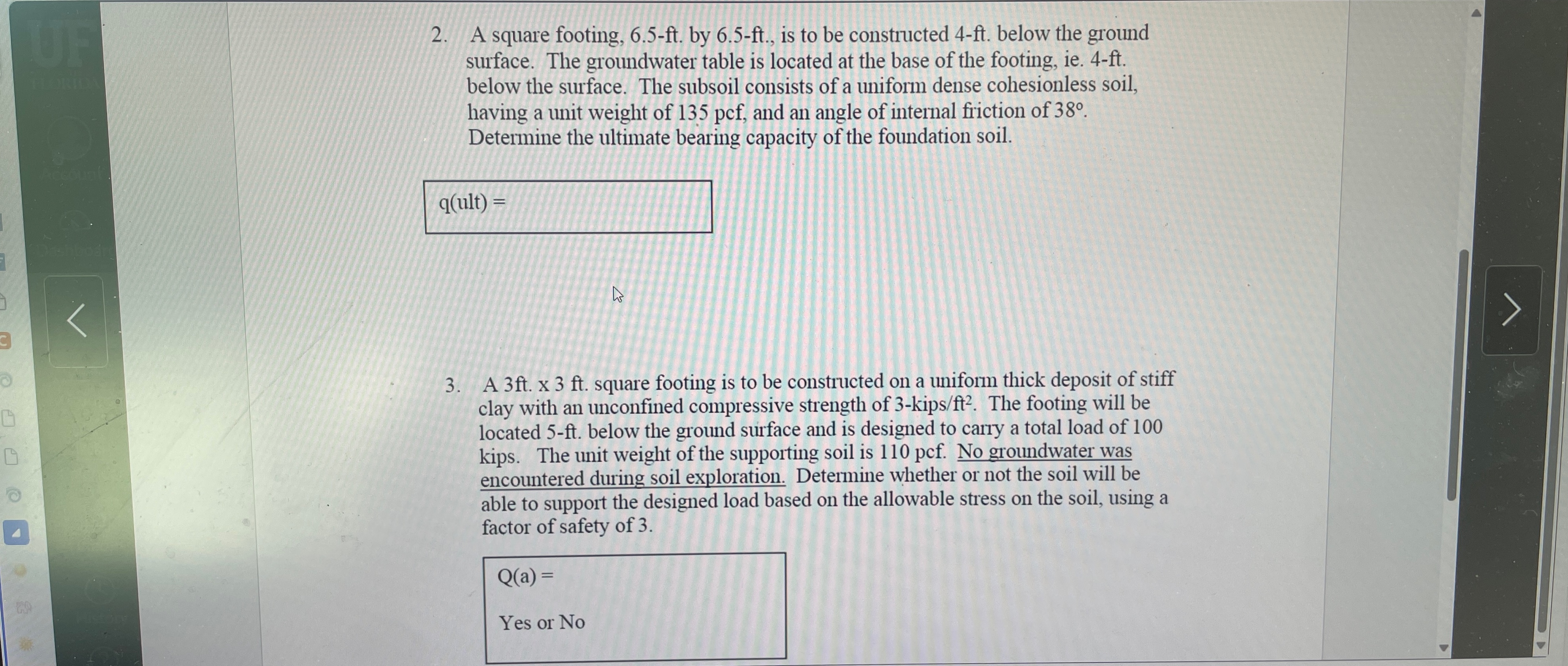 A square footing, 6 . 5 - f t . by 6 . 5 - f t .