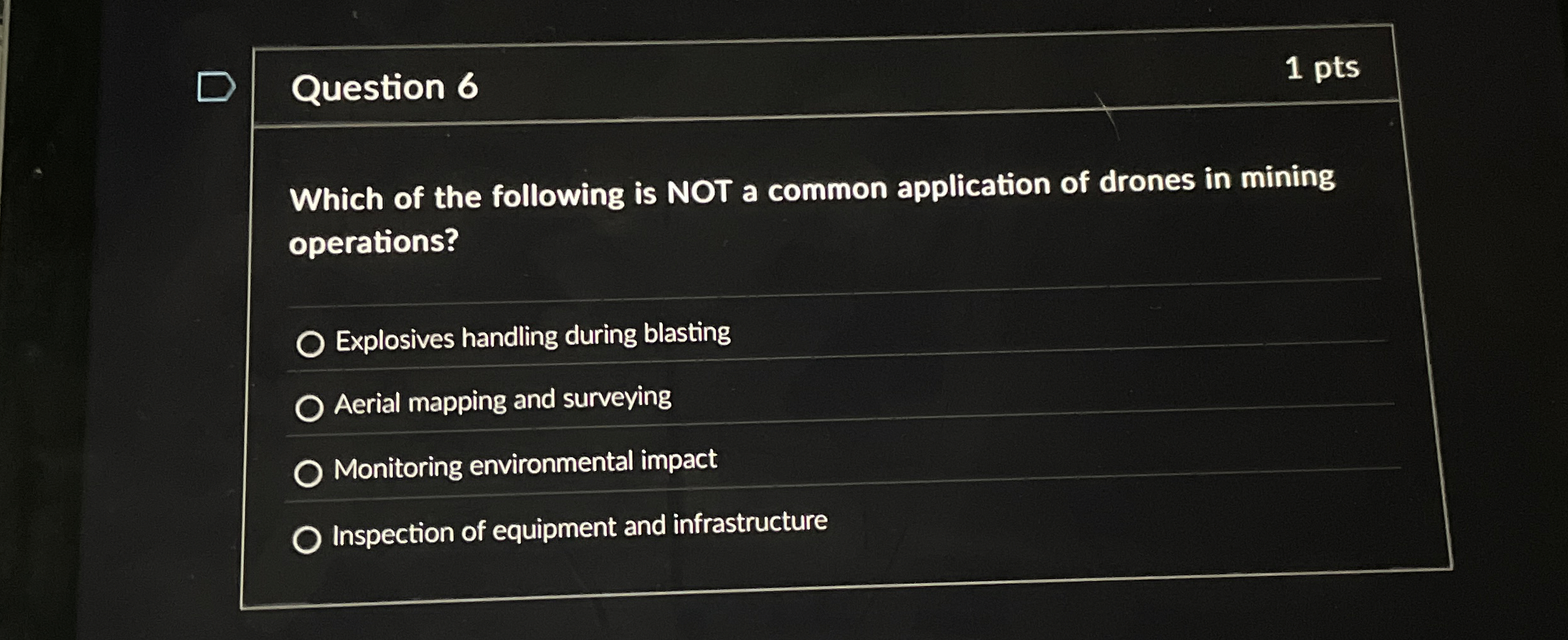 Question 6 Which of the following is NOT a common