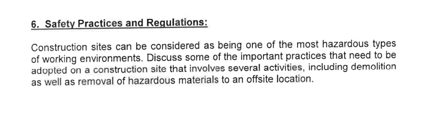 Safety Practices and Regulations: Construction