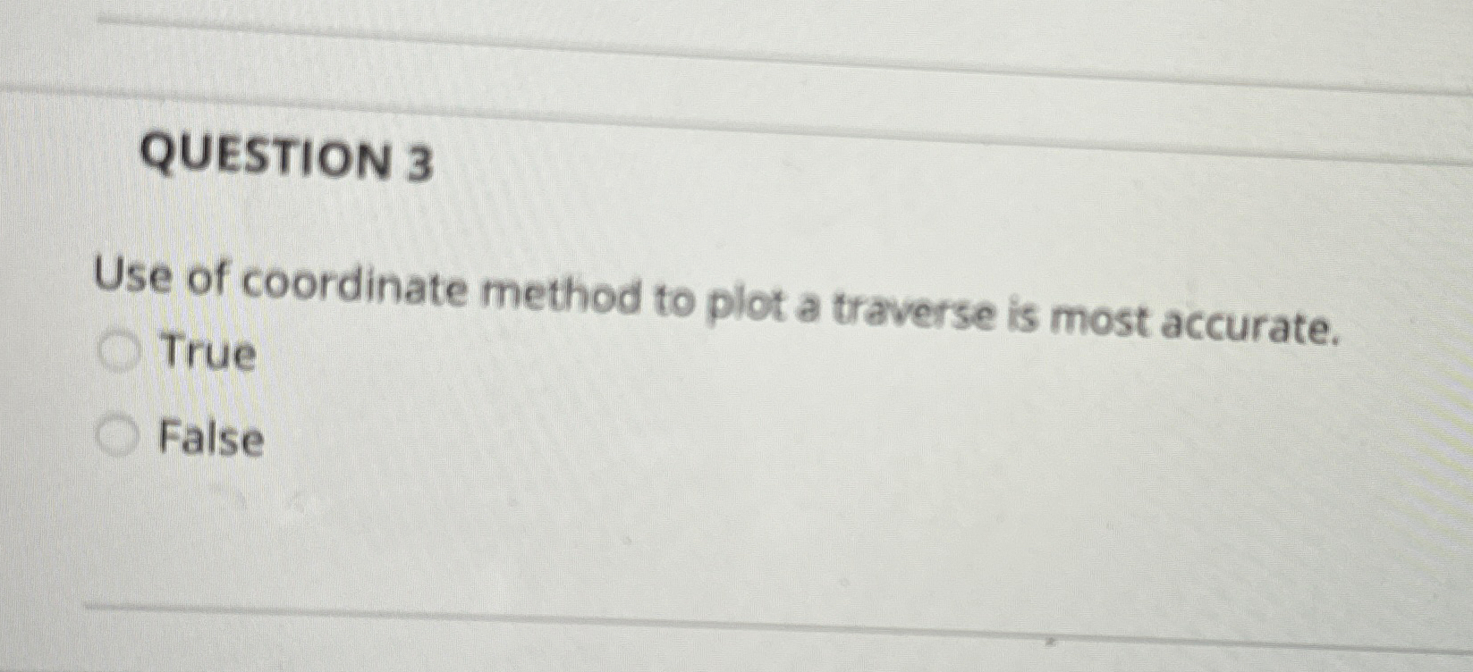 QUESTION 3 Use of coordinate method to plot a