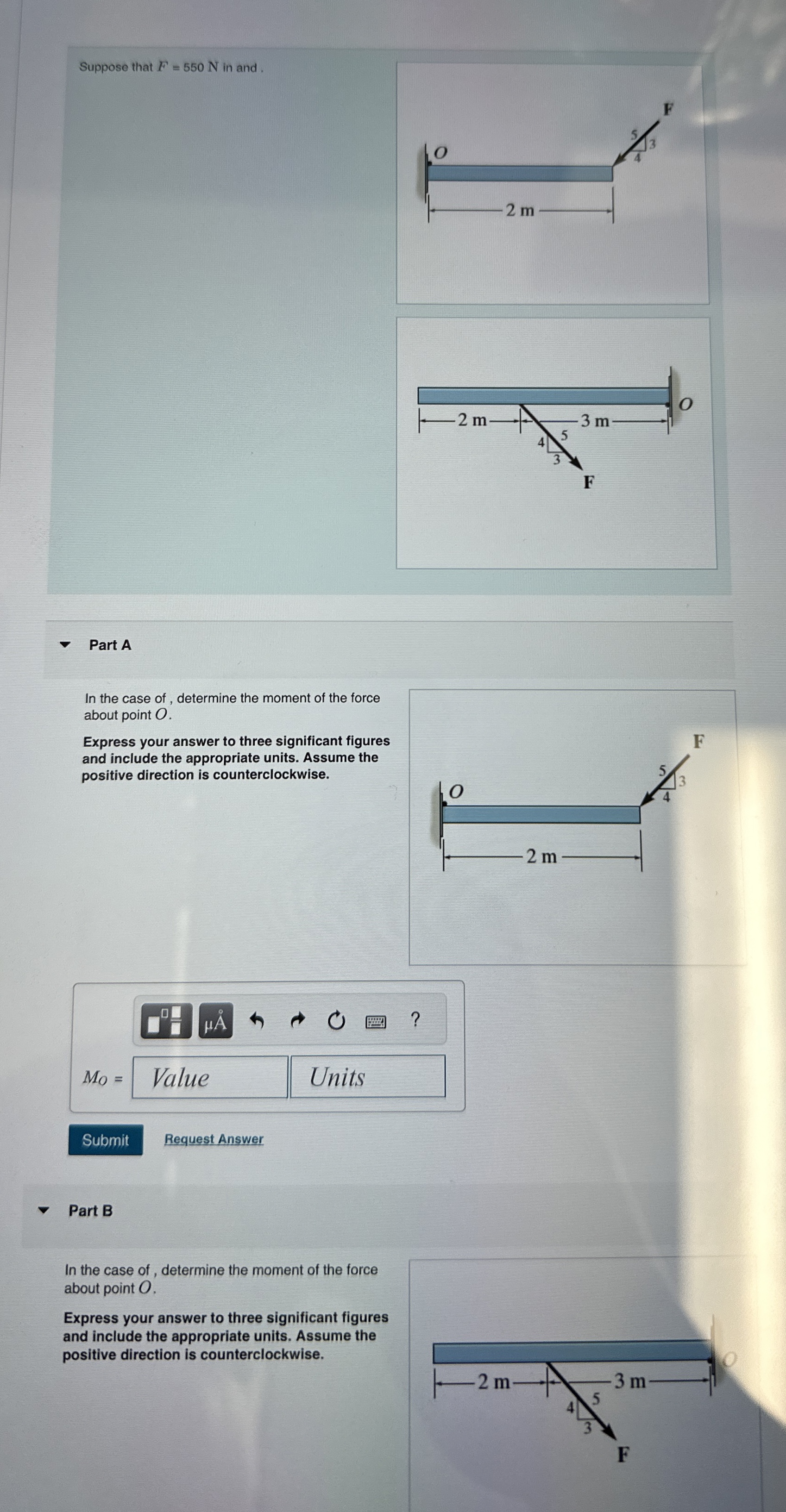 Suppose that F = 5 5 0 N in and . Part A In the