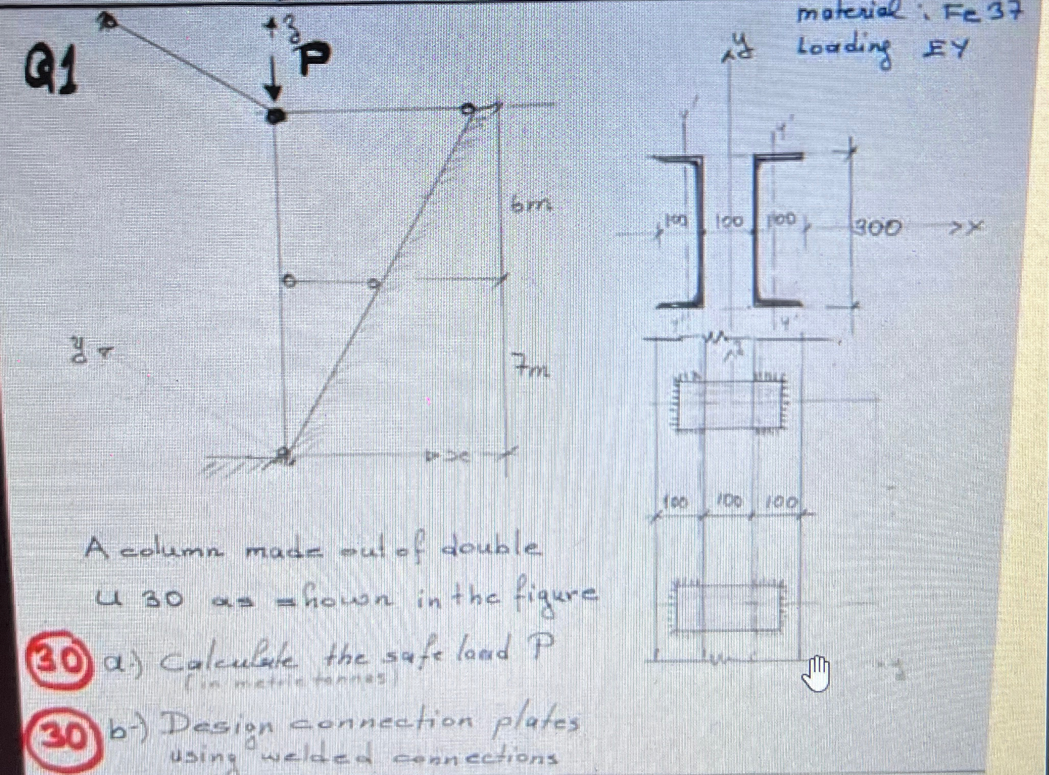 A column made - ut of double 4 3 0 , = hown in