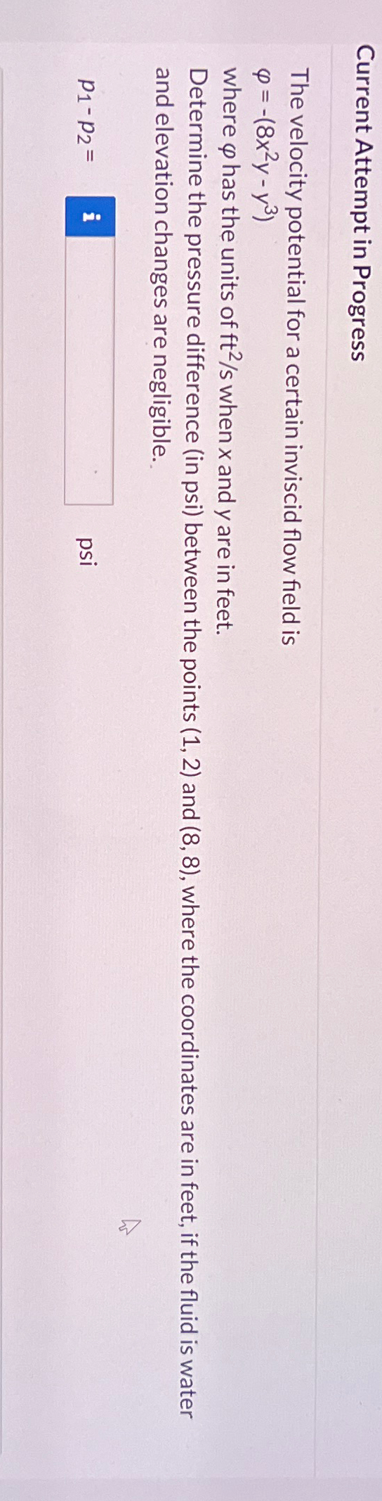 Current Attempt in Progress The velocity