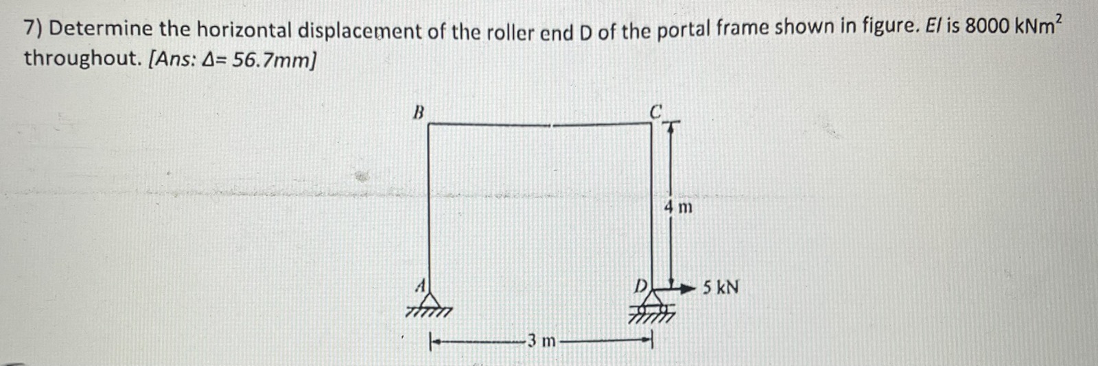 Determine the horizontal displacement of the