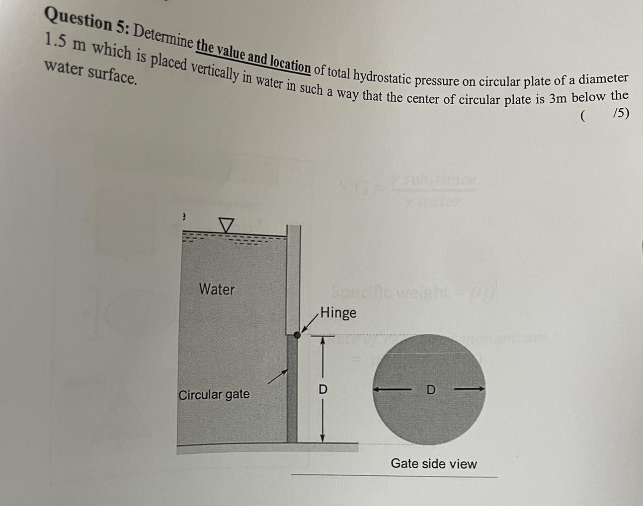 Question 5 : Determine the value and location of
