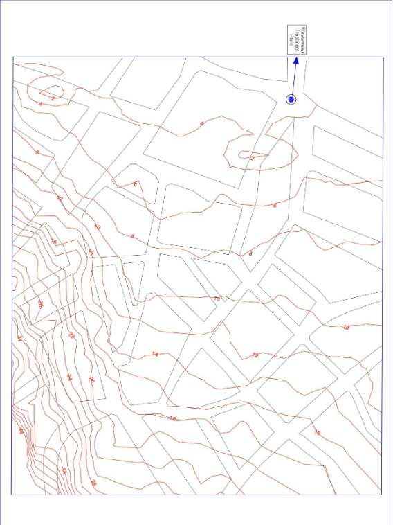 On the map given below, drawthe sewer pipes and