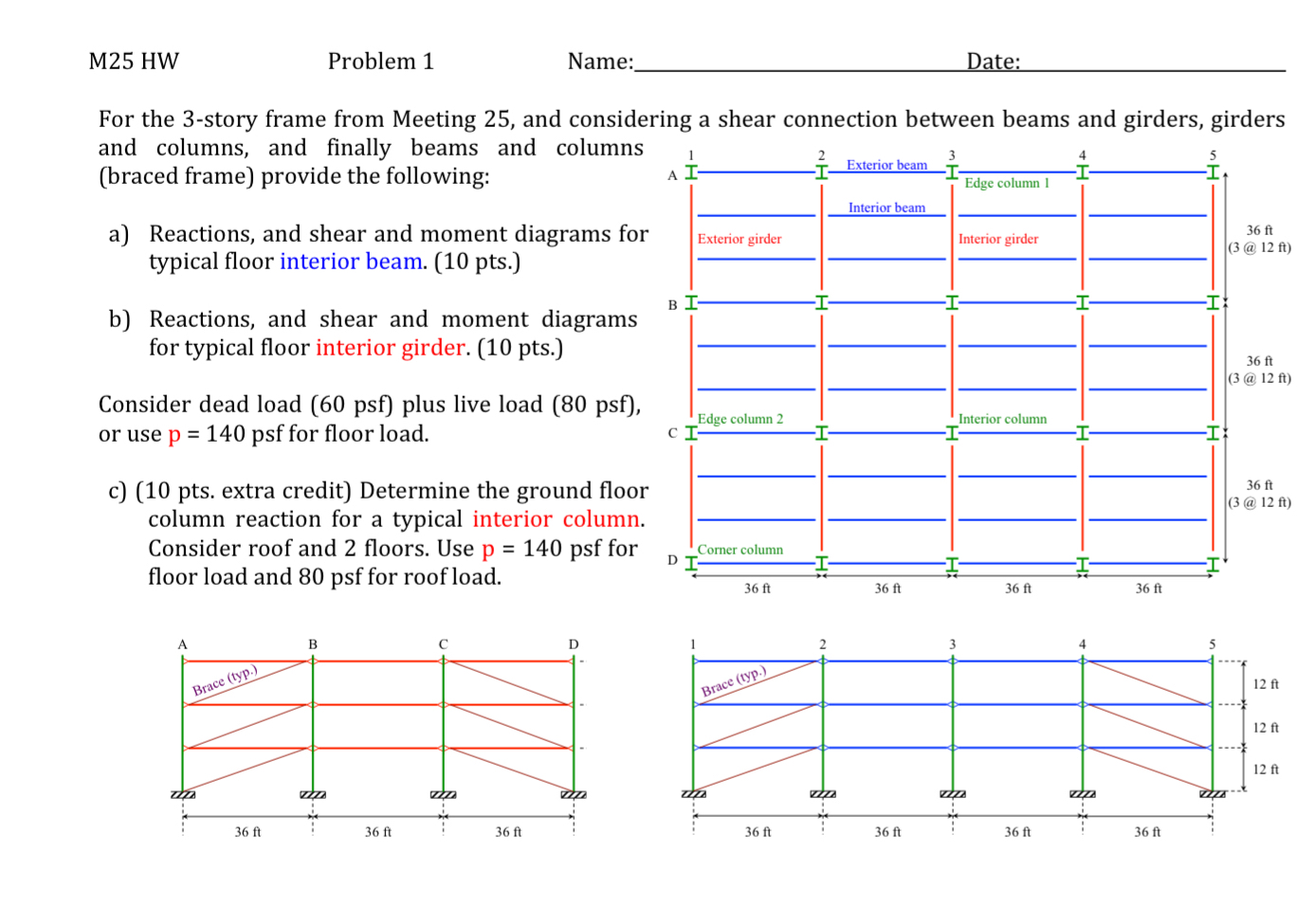M 2 5 HW Problem 1 Name: q , For the 3 - story