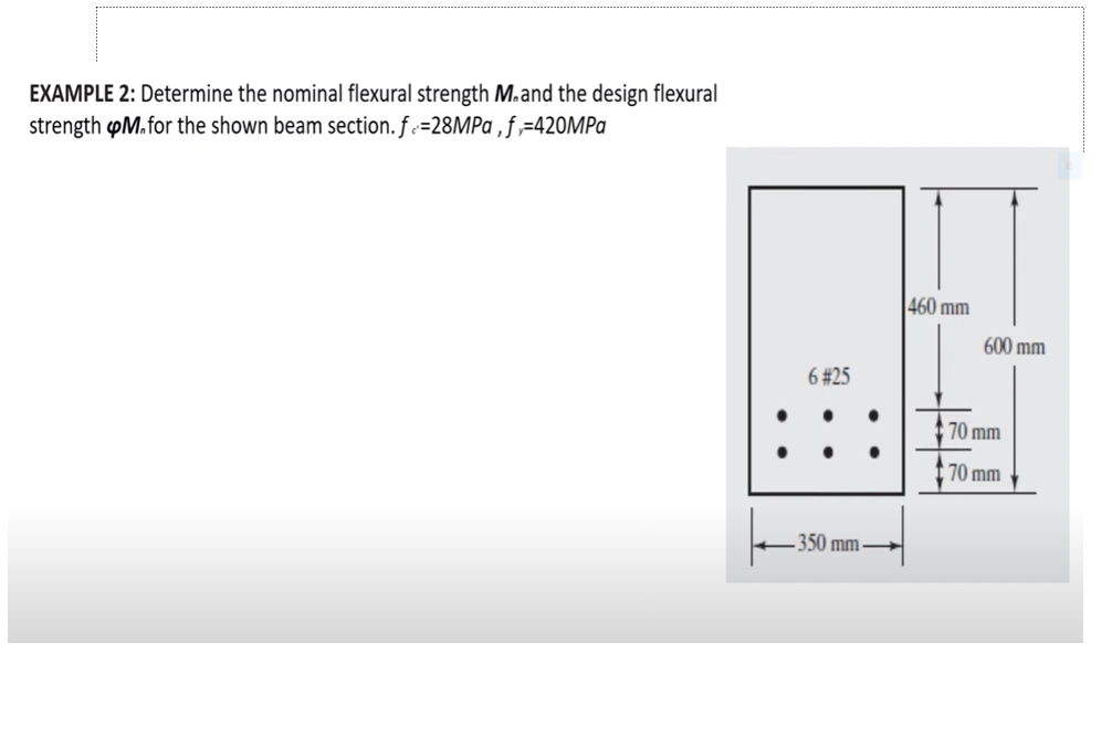 EXAMPLE 2 : Determine the nominal flexural