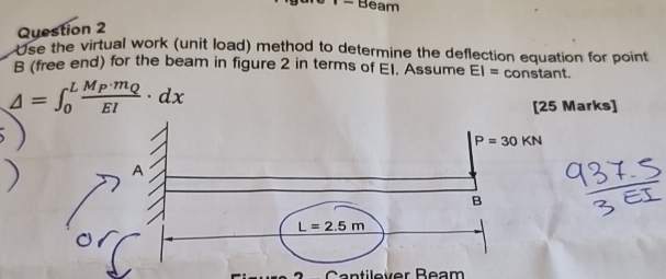 Question 2 Use the virtual work ( unit load )