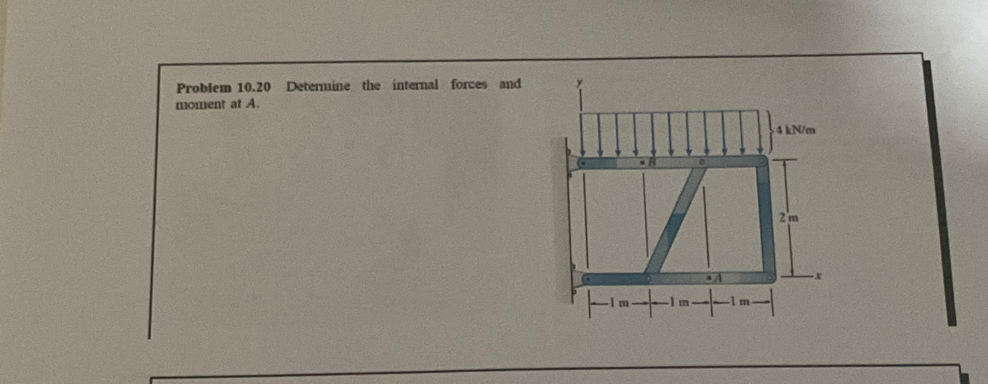 Problem 1 0 . 2 0 Determine the internal forces