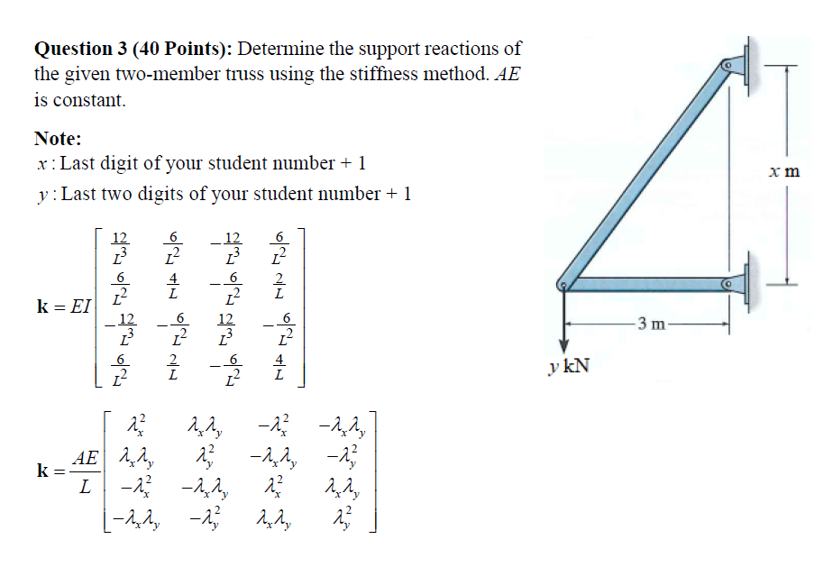 Question 3 ( 4 0 Points ) : Determine the support