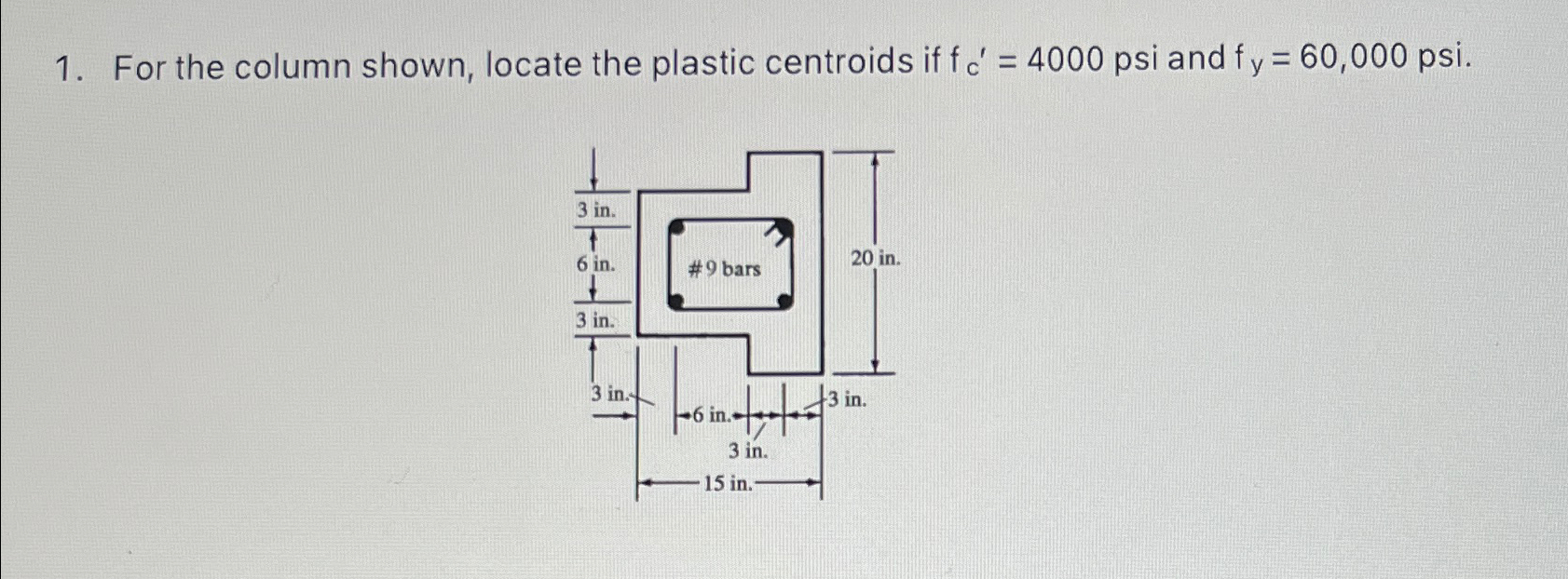 For the column shown, locate the plastic
