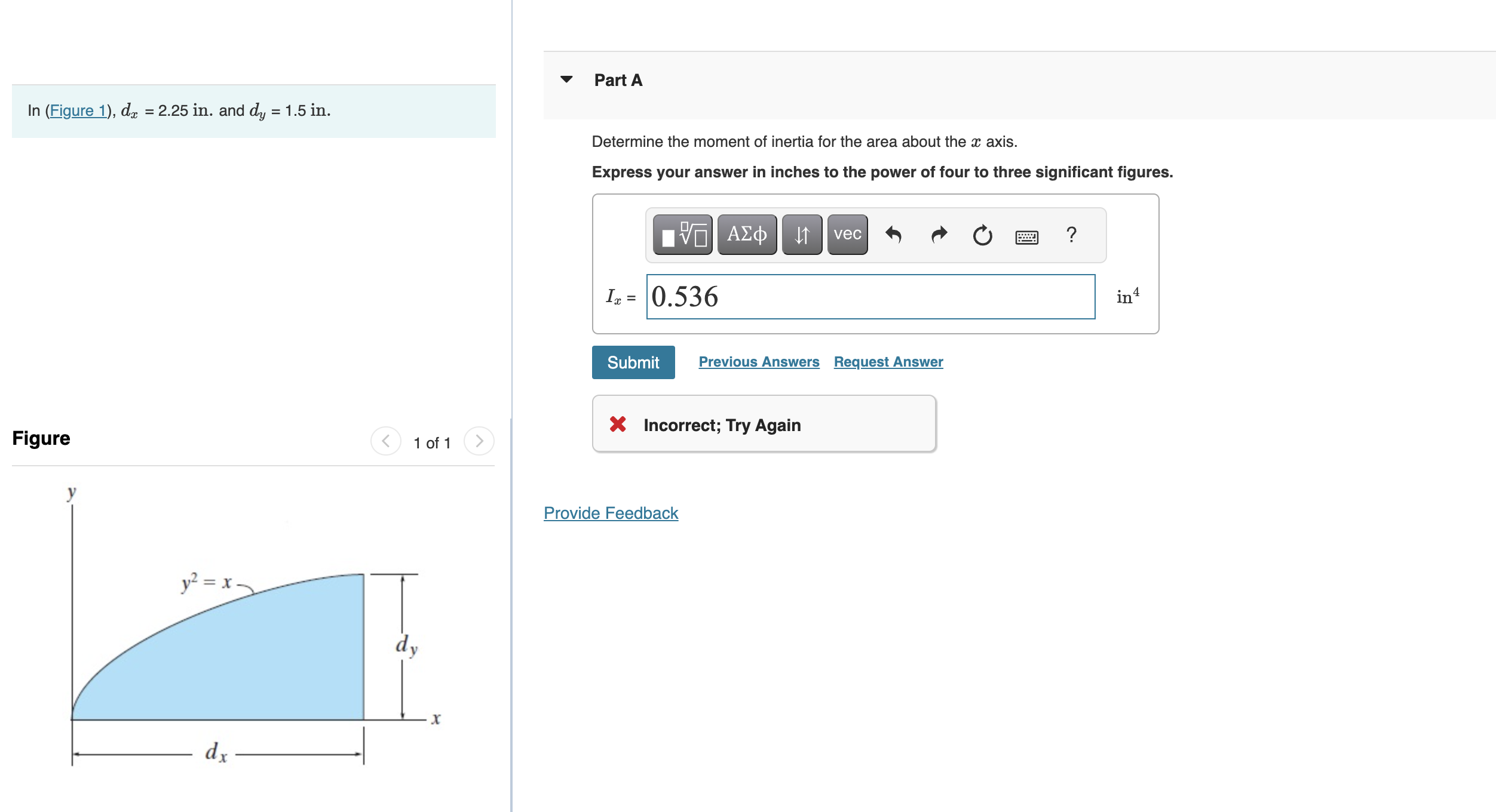 In ( Figure 1 ) , d x = 2 . 2 5 in . and d y = 1