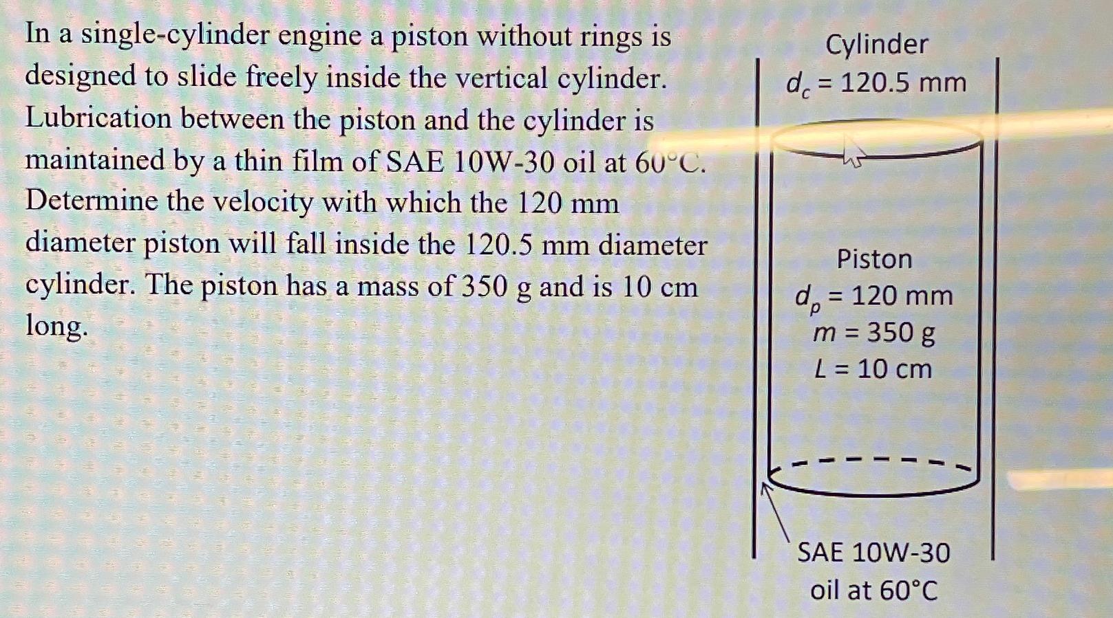 In a single - cylinder engine a piston without