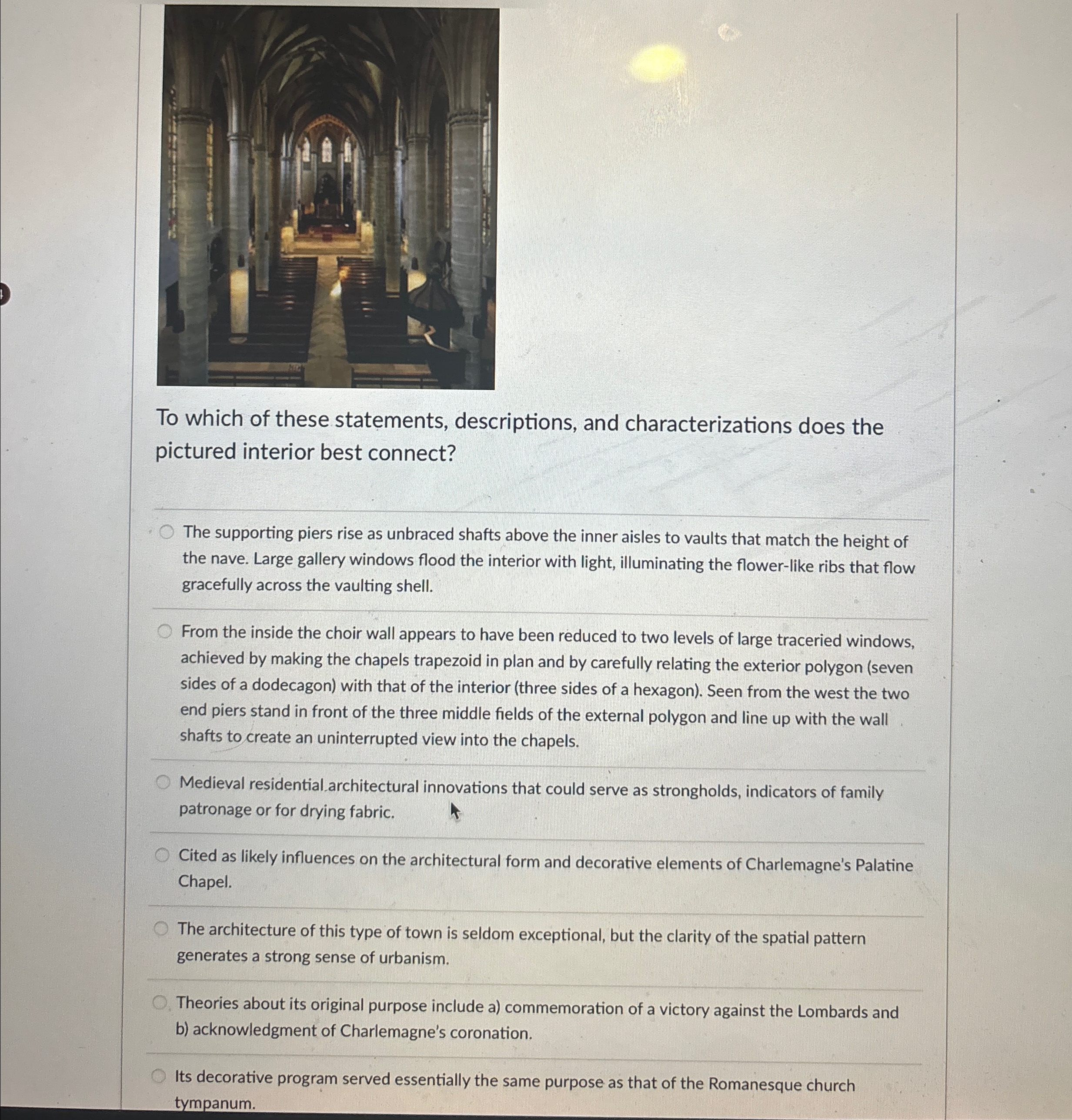 To which of these statements, descriptions, and