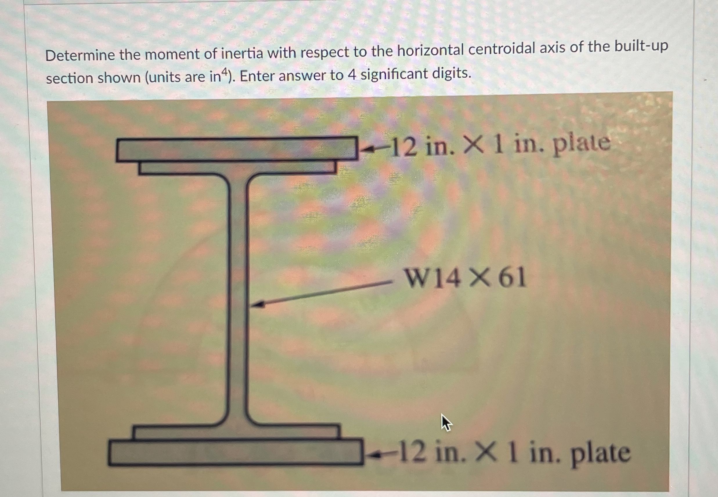 Determine the moment of inertia with respect to