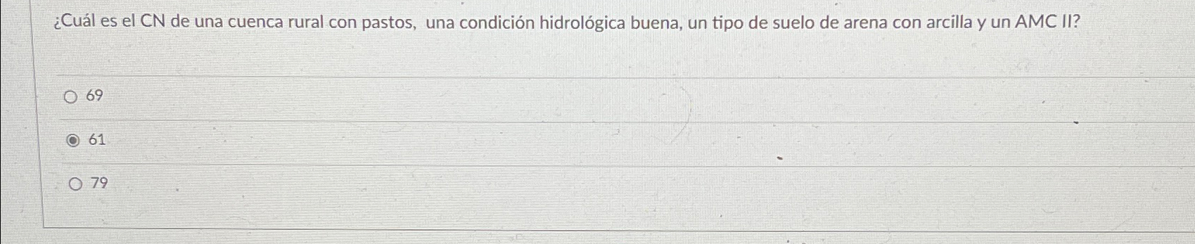 Cu l es el CN de una cuenca rural con pastos, una