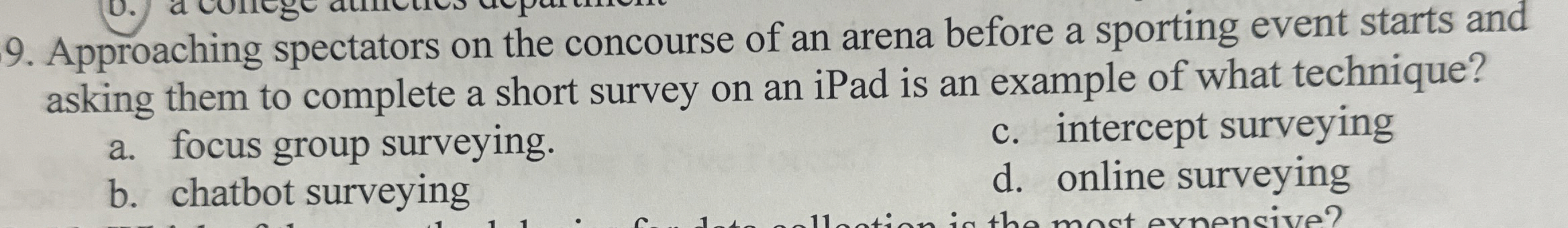 Approaching spectators on the concourse of an