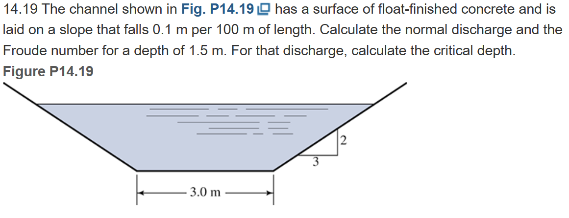 1 4 . 1 9 The channel shown in Fig. P 1 4 . 1 9