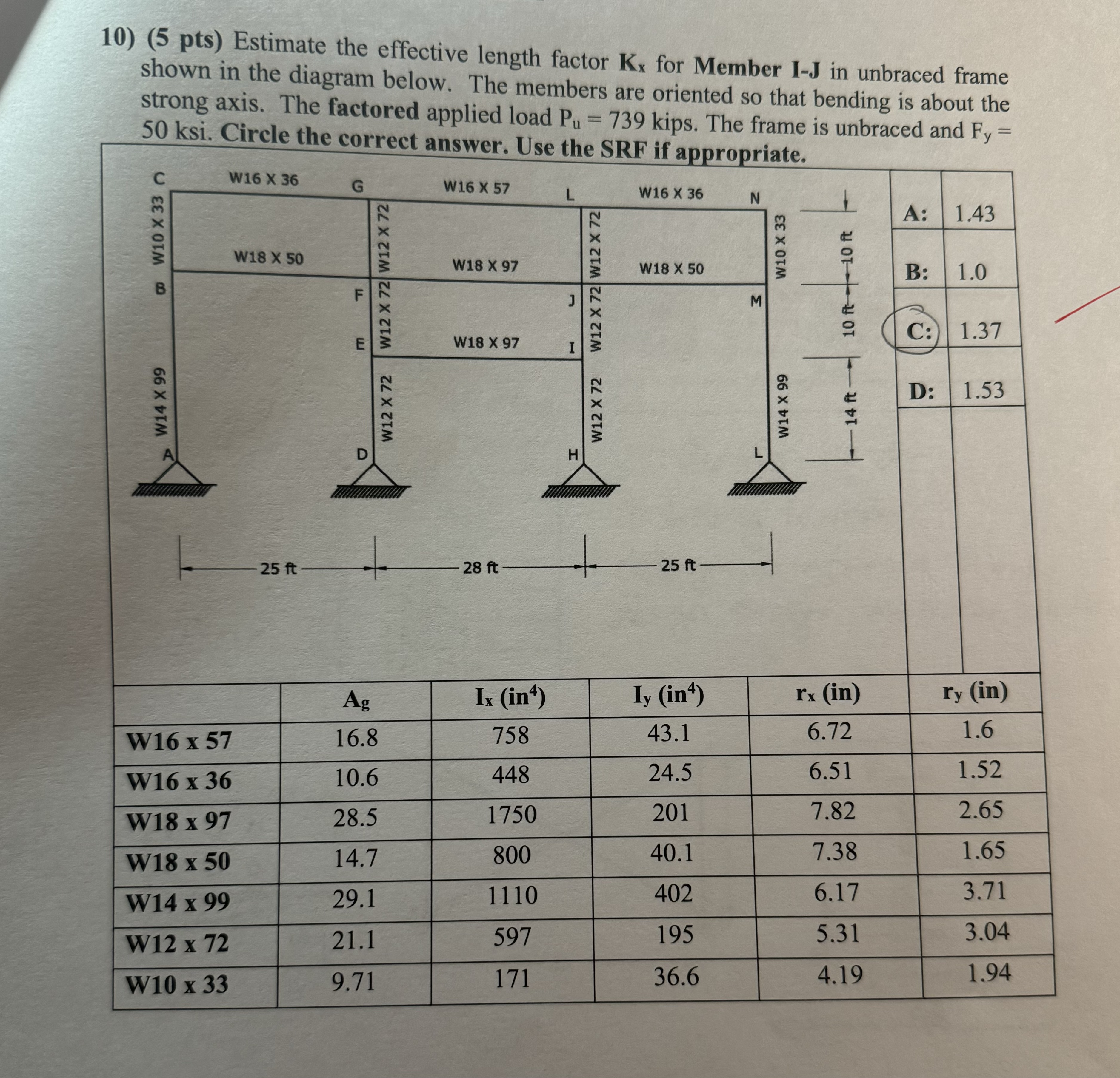 1 0 ) ( 5 pts ) Estimate the effective length