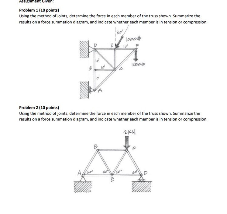 Assignment Given: Problem 1 ( 1 0 points ) Using
