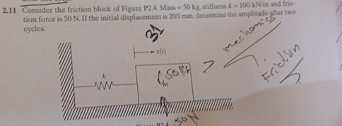 2 . 1 1 Consider the friction block of Figure P 2