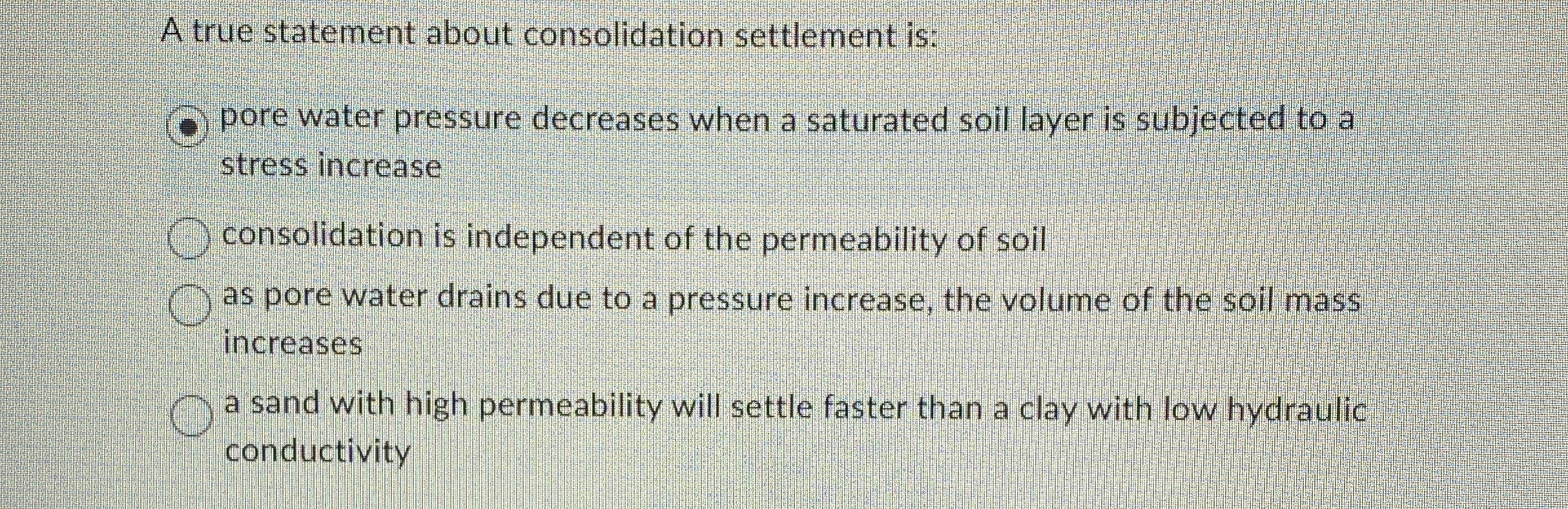 A true statement about consolidation settlement