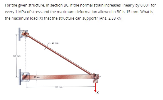 For the given structure, in section BC , if the