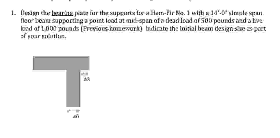 Design the learling plate for the supports for a