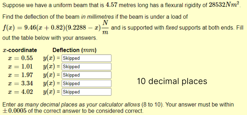2 Suppose we have a uniform beam that is 4 . 5 7