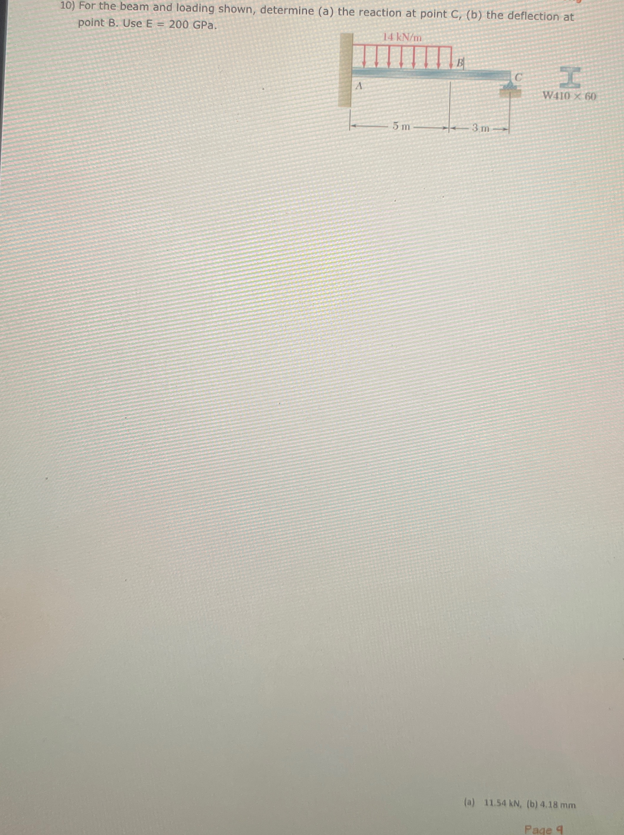 For the beam and loading shown, determine ( a )