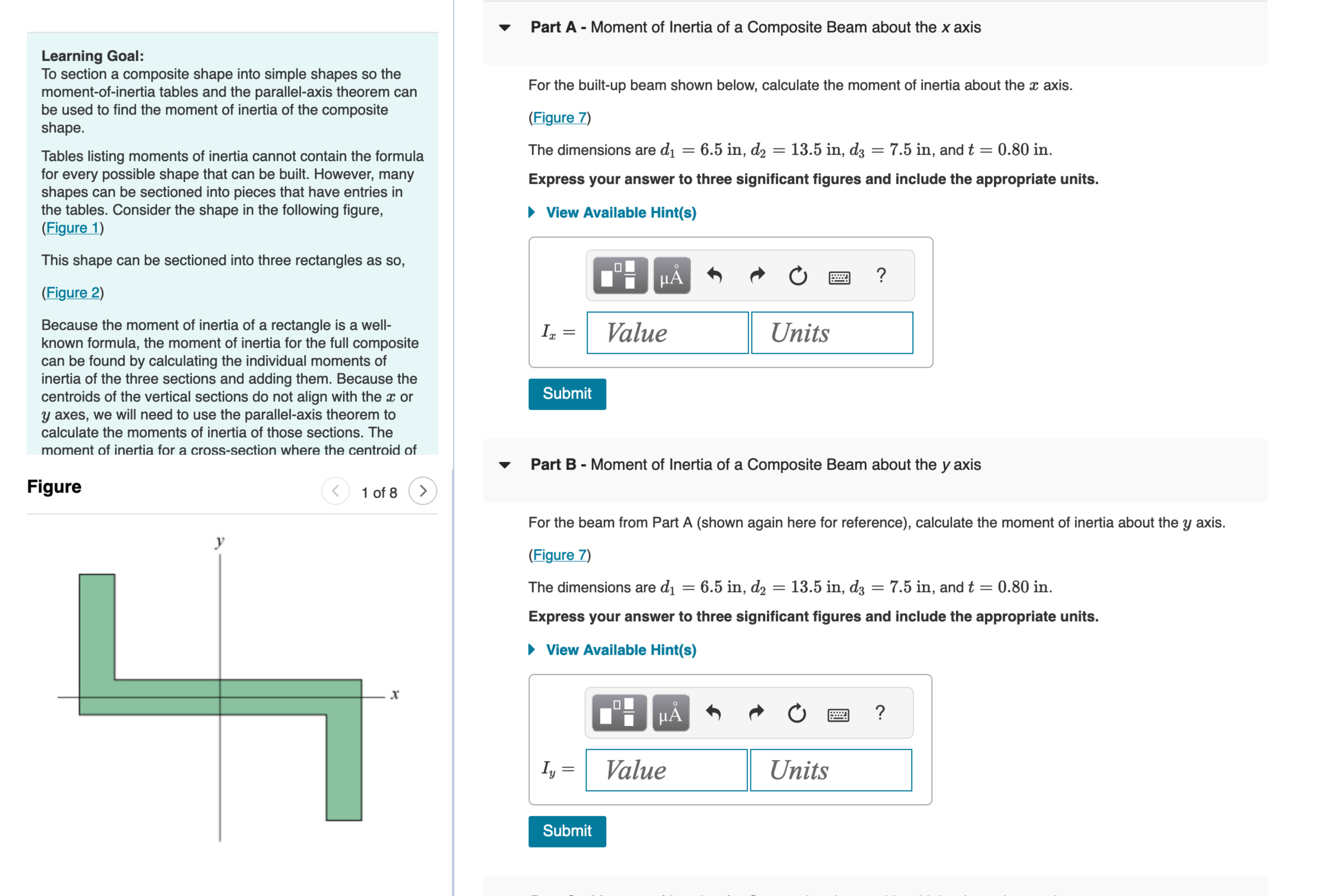 Learning Goal: To section a composite shape into