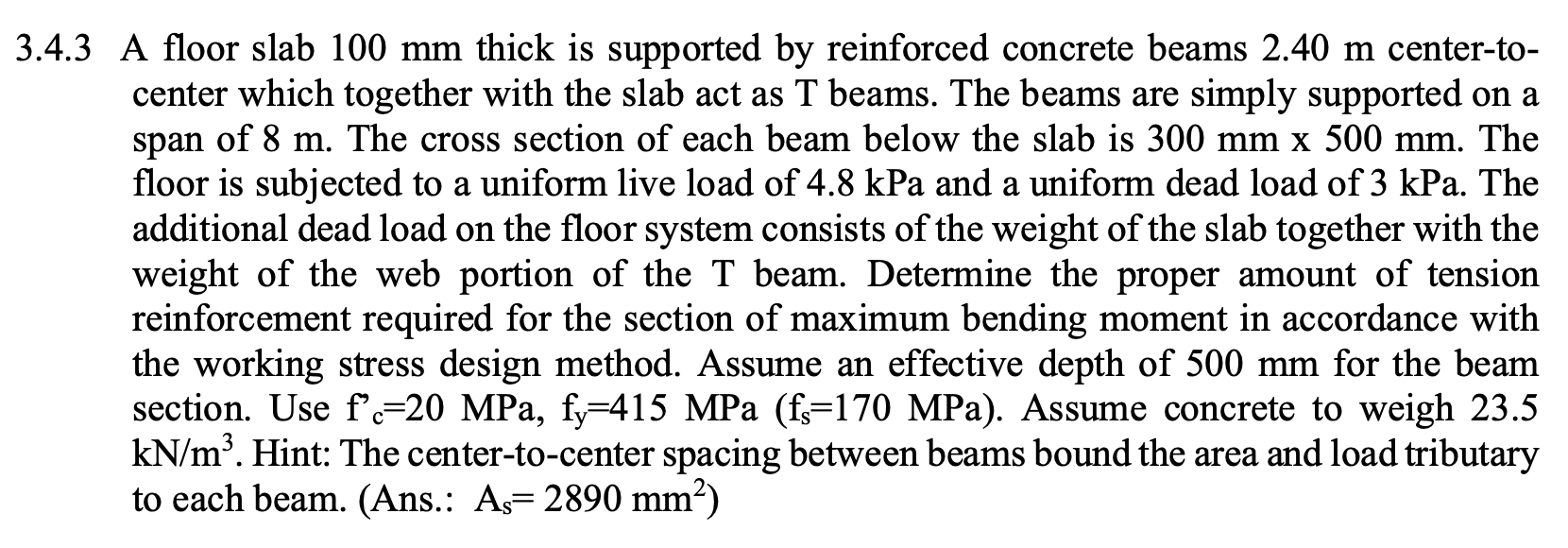 PLEASE USE WORKING STRESS DESIGN