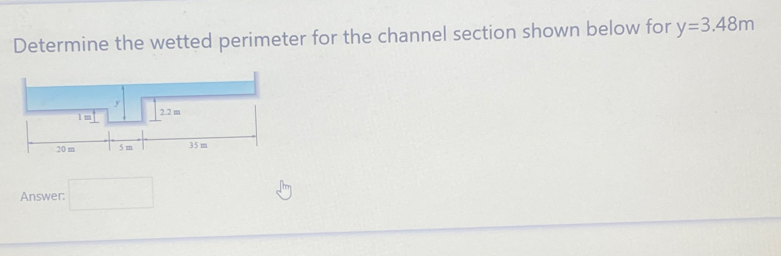 Determine the wetted perimeter for the channel