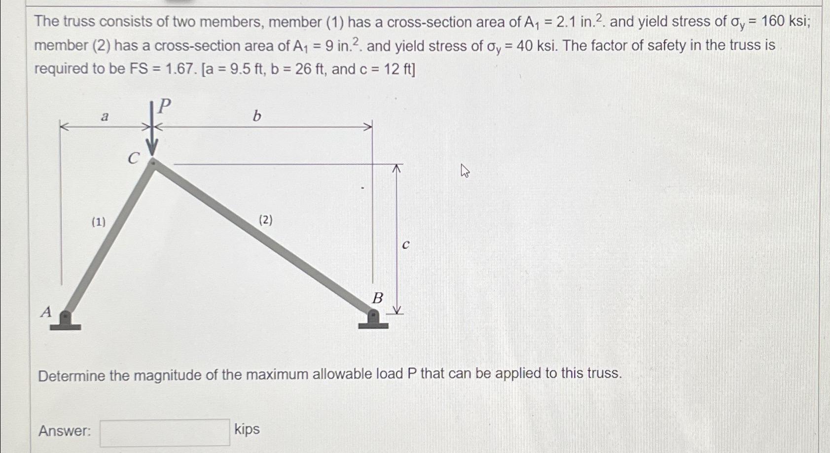 Please answer all parts a ) The truss consists of