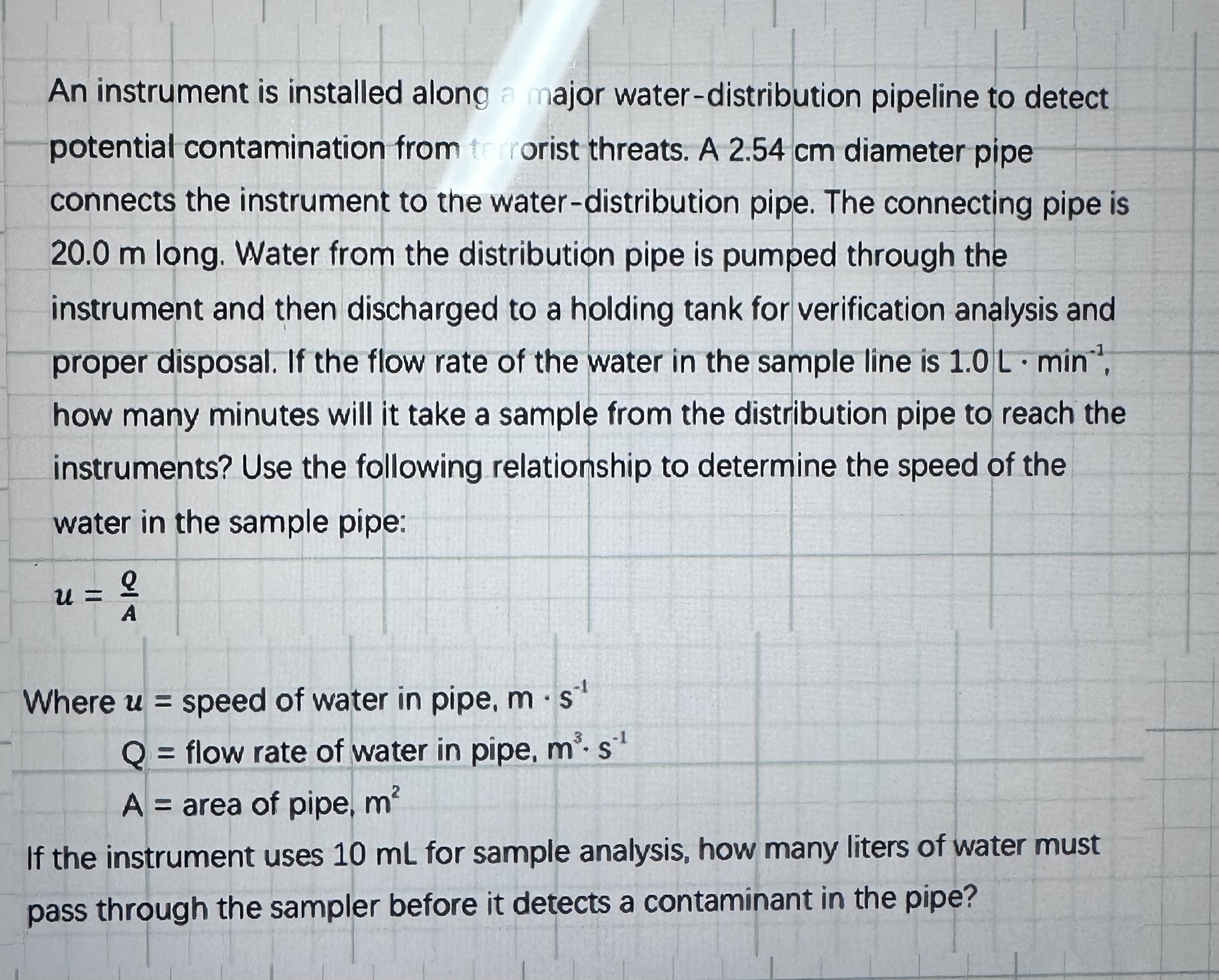 An instrument is installed along a major water -
