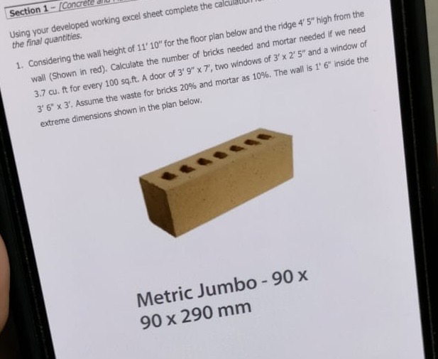 Section 1 Using your developed working excel