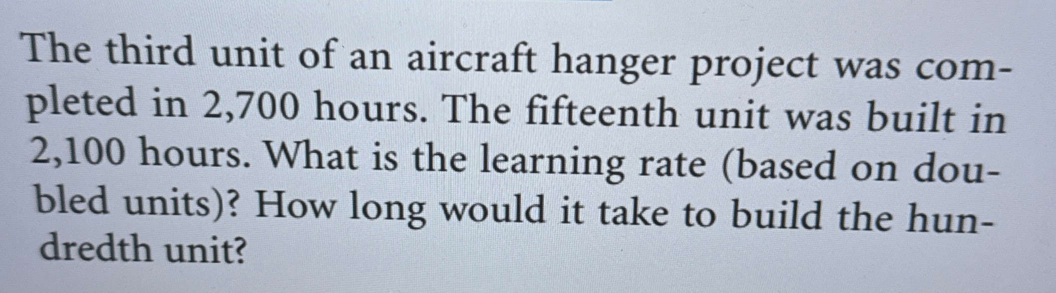 The third unit of an aircraft hanger project was
