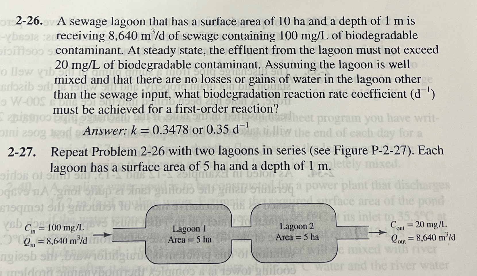 2 - 2 6 . A sewage lagoon that has a surface area
