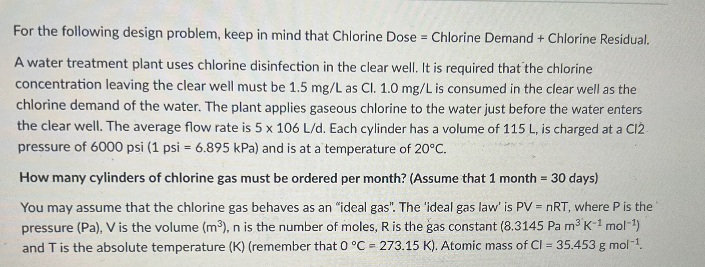 For the following design problem, keep in mind