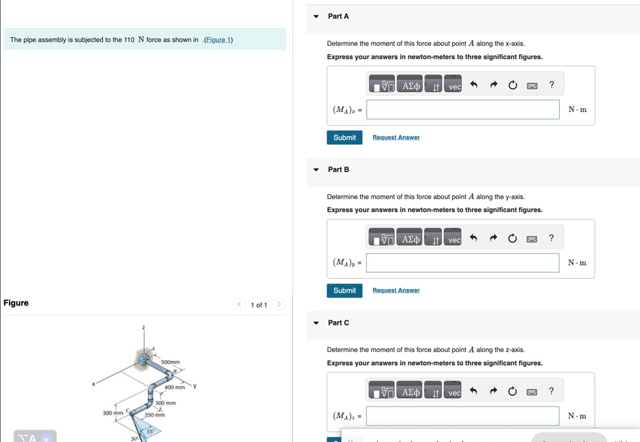 Part A The pipe assembly is subjected to the 1 1