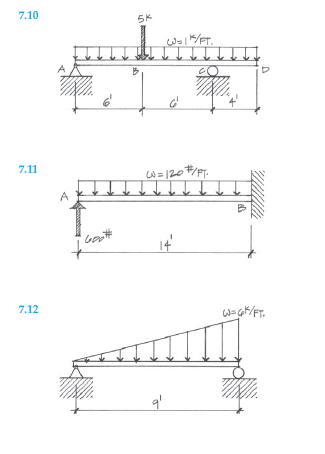 7 . 1 0 - 7 . 1 2 construct the load,shear, and