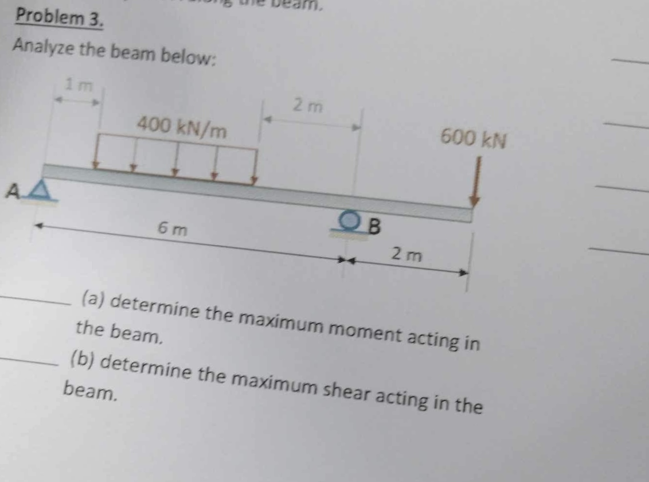 please show the solution and answers Problem 3 .