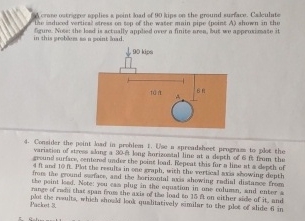 A crone outrigper applies a point had of 9 0 kips