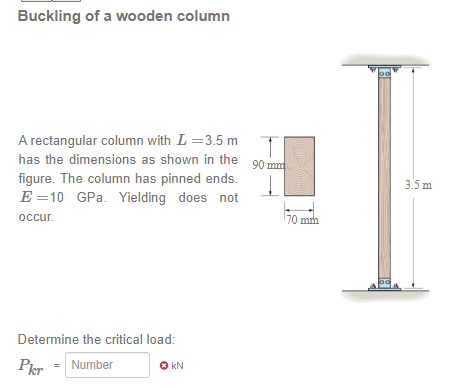 Buckling of a wooden column How to determine the