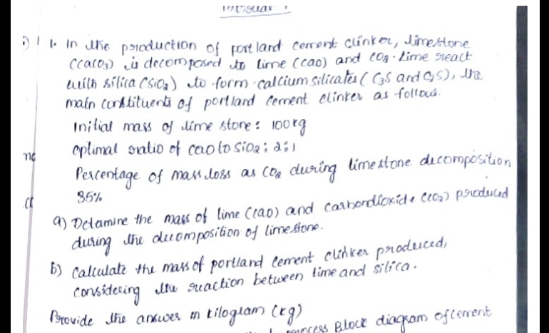 intrgeras i . ) 1 . In the production of portland